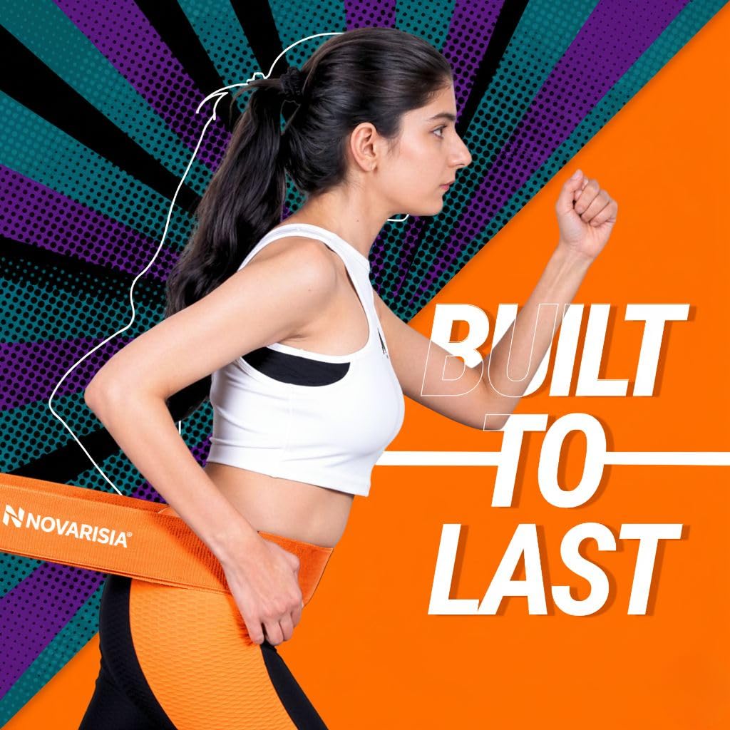 NOVARISIA 76" Extra-Long Fabric Resistance Band – Non-Slip Workout Band for Strength, Mobility & Stretching
