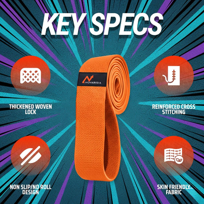 NOVARISIA Long Fabric Resistance Band – Heavy Duty Pull Up Assist Loop (70-140 lbs) – Non-Slip Cotton Workout Strap for Strength Training, Mobility & Home Gym