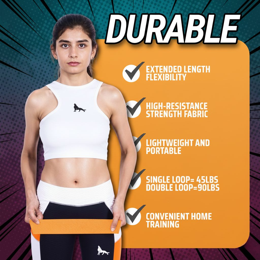 NOVARISIA Long Fabric Resistance Band – Heavy Duty Pull Up Assist Loop (70-140 lbs) – Non-Slip Cotton Workout Strap for Strength Training, Mobility & Home Gym